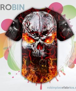 spiral fire blast zombie ghost skull baseball jersey rb4901185 IA96H