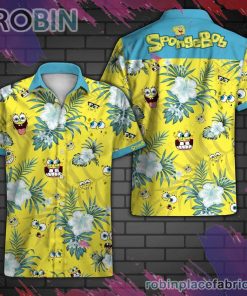 Spongebob Hawaiian Shirt, Casual Short Sleeve Shirt