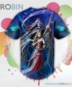 Summon The Reaper Death And The Maiden Gothic Fantasy Skull Baseball Jersey RB7103
