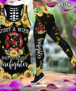 Sunflower Firefighter Wife Tank Top Legging Set