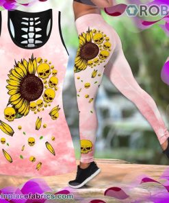 Sunflower Skull Tank Top Legging Set
