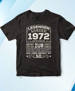 50th Birthday Ladies Mens 50 Years Vintage 1972 Shirt