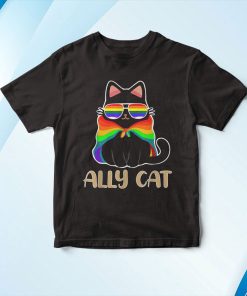 Ally Cat Lgbt Gay Rainbow Pride Flag Shirt