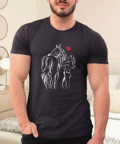 t shirt black cheval amant chevaux fille femmes C3A9quitation 5vtio