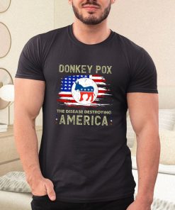 t shirt black donkey pox the disease destroying america back print 5zGPr