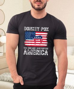 t shirt black donkey pox the disease destroying america oyrga