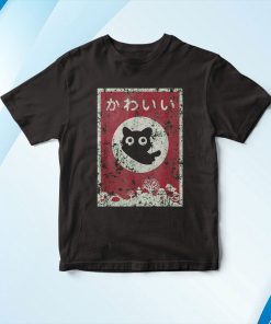 Kawaii Cat Japanese Black Anime Cat Shirt