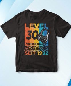 Level 30 Years Birthday Shirt Man Gamer 1992 Birthday Shirt Level 30 Years Birthday Shirt Man Gamer 1992 Birthday Shirt