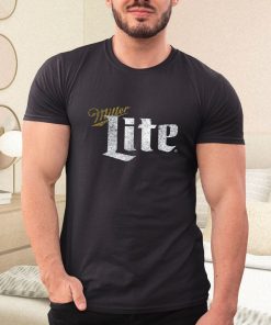 t shirt black miller lite beer distressed text logo 5nRV6