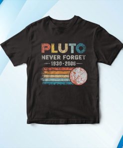 t shirt black never forget pluto shirt vintage retro funny space science JAKrI