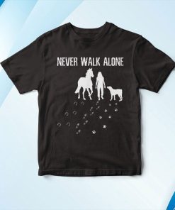 t shirt black never walk alone dog horse riding vkidF