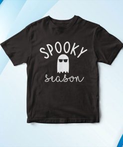 t shirt black spooky season ghost JFIFE