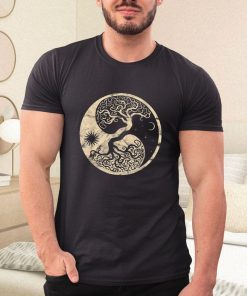 t shirt black viking tree yggdrasil odin norse mythology midgard thor aU8SI