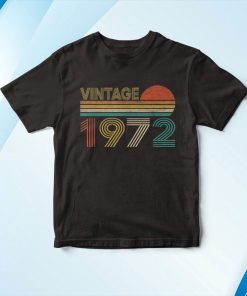 Vintage 1972 49 Anni Compleanno Uomo Donna Regalo Divertente Maglietta Shirt