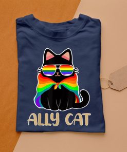 t shirt navy ally cat lgbt gay rainbow pride flag 1r8Xi