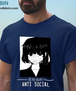 t shirt navy anti social japanese text aesthetic vaporwave anime vqXLA
