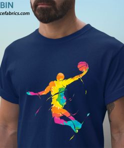 t shirt navy basketteur rC3A9tro basket ball cadeau basketball Z6OQo