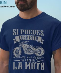 t shirt navy biker regalos motociclistas mi esposa se cayC3B3 de la moto camiseta DwhD9