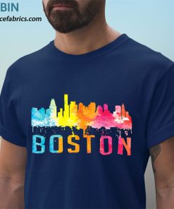 t shirt navy boston massachusetts retro watercolor skyline souvenir olV03