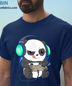 t shirt navy cute gaming panda video game computer video game pc 3Y8og