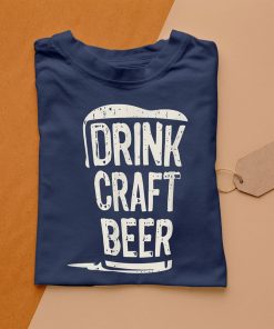 t shirt navy drink craft beer mhcA4