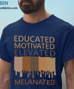 t shirt navy educated motivated elevated melanated kEfys