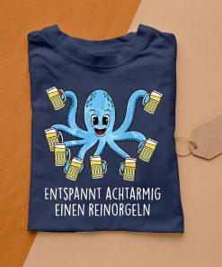 t shirt navy eight armed einorgel octopus beer rear M83cs
