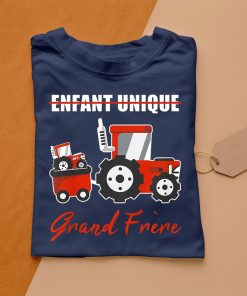 t shirt navy enfant tracteur garC3A7ons je vais C3AAtre un grand frC3A8re N0uCQ