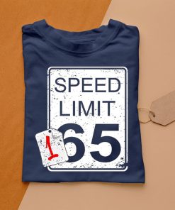 t shirt navy faster than speed limit sign 165 WkzPT