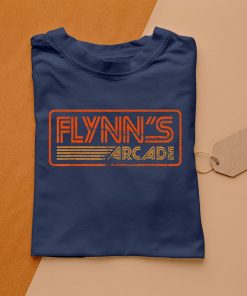 t shirt navy flynns arcades 80s retro OSg26