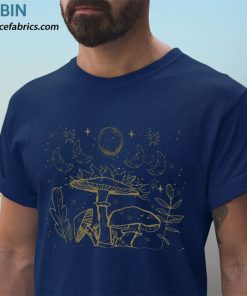 t shirt navy goblincore aesthetic dark academia cottagecore mushroom Z6uFN