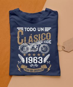 t shirt navy hombre motero todo un clC3A1sico nacido en 1963 cumpleaC3B1os camiseta lSBuw