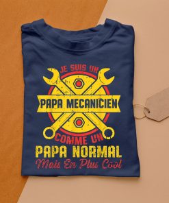 t shirt navy homme je suis un papa mC3A9canicien fC3AAte des pC3A8res homme cadeau Ogj45