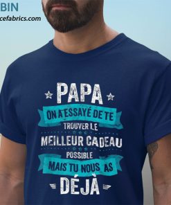 t shirt navy homme papa le meilleur cest nous fille fils homme humour krXIA