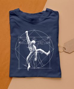 t shirt navy homme vitruvien grimpeur de blocs Ri0qx