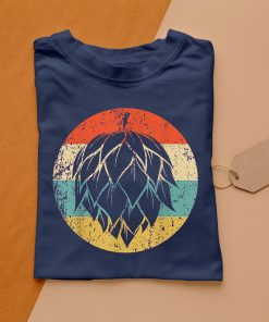 t shirt navy hops retro style craft beer XuxBA