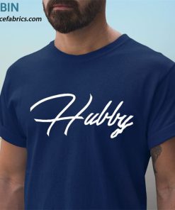 t shirt navy hubby wifey wjuPZ