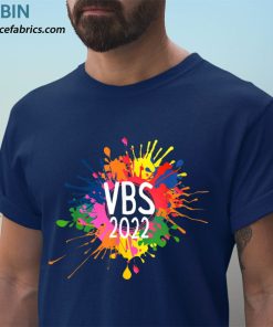 t shirt navy i love vbs 2022 crew vacation bible school paint splatter J8RxS