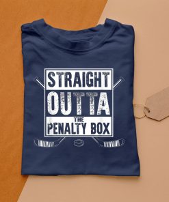 t shirt navy ice hockey player gift straight outta the penalty box nZ2Me
