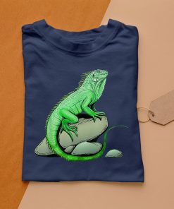 t shirt navy iguana lizard reptile leguan green pet animal herpetologist jRkai