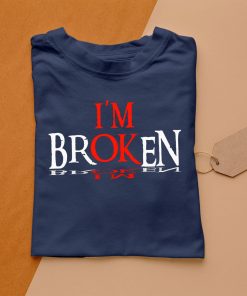 t shirt navy im broken im ok z6wxm