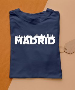 t shirt navy madrid espaC3B1a silueta horizonte horizontal ciudad camiseta Xp0O1