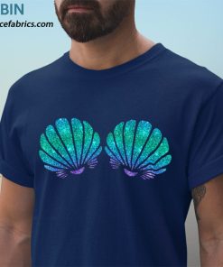 t shirt navy mermaid sea shell bra costume Oh1td