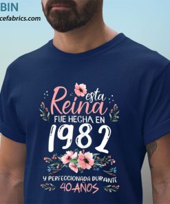 t shirt navy mujer 40 aC3B1os regalo de cumpleaC3B1os mujer hecha en 1982 40 aC3B1os camiseta Cf7rs