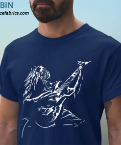 t shirt navy musica heavy metal guitarrista rock and roll camiseta q1Z3m