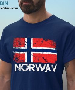 t shirt navy norwegian flag lN415