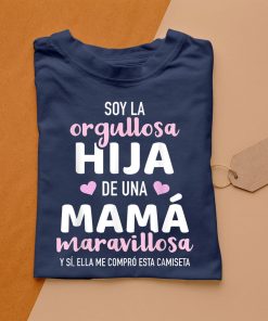 t shirt navy orgullosa hija de una mamC3A1 maravillosa camiseta SBkpA