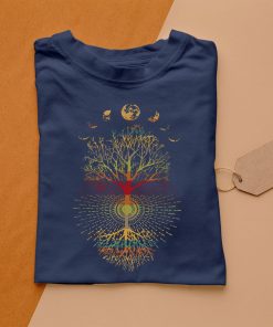 t shirt navy phases of the moon retro 60s 70s vibe tree of life beXaD