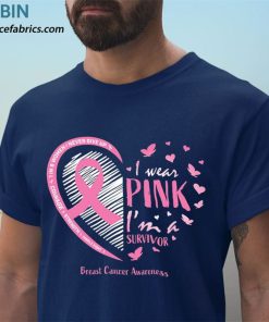 t shirt navy pink breast cancer survivor cancer awareness P3khR
