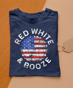t shirt navy red white and booze drinking 83F1x